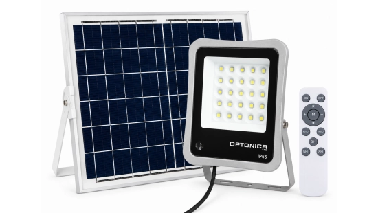 Optonica floodlight, solar panel, and remote_1791196241.png